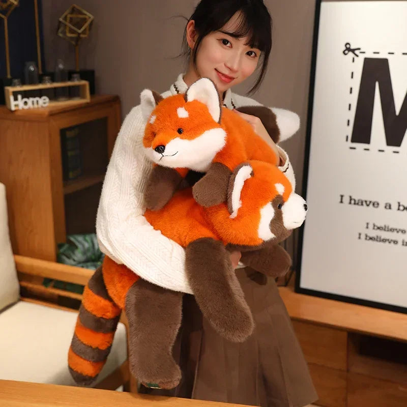 Plush Animal Cuddle Pillow – Raccoon, Fox & Red Panda