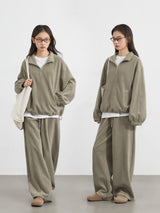 CHIC VEN Women Sweatsuit Loose Casual New Granular Velvet Stand Collar Female Top Pants Set for Woman Sport Autumn Winter 2025