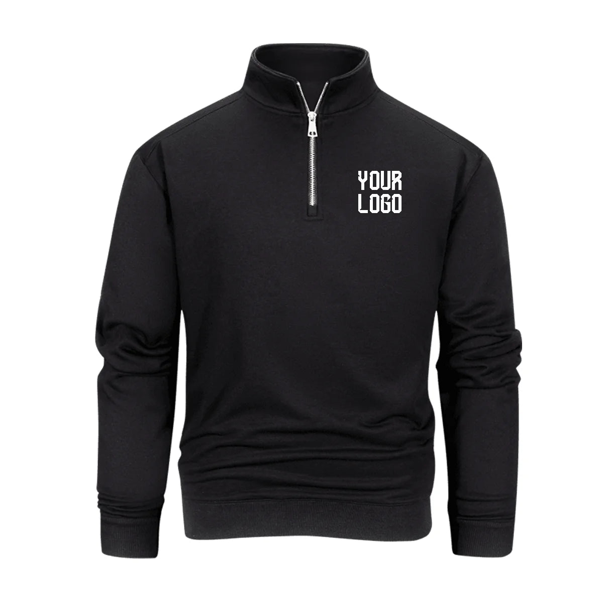 2026 Autumn and Winter Men's Casual Stand Collar Metal Half-Zip Sweater, Supporting Custom Logo