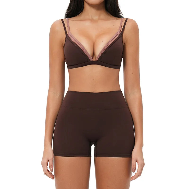 Yoga Sets 2PCS Women's Tracksuit Fitness Outfits Sportswear Workout Set Sports Bra High Waist Leggings Gym Clothing Sports Suits
