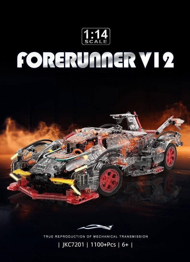 Creative DIY Racing Car Model Building Bricks Kit Advanced MOC Construction Toys for Adults Boys Girls Holiday Gift Idea