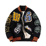 Retro Embroidery Varsity Jacket