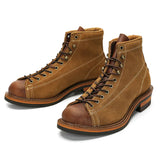 KOWM Hiking shoes men's walking boots British thick soled cowhide high top motorcycle boots ankle sneakers  casual trekking shoe
