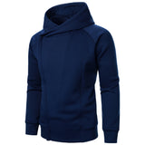 Autumn winter men's solid color hooded top Long sleeve side zipper design hoodie