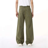 Men's Green Loose-Fit Straight-Leg Jeans