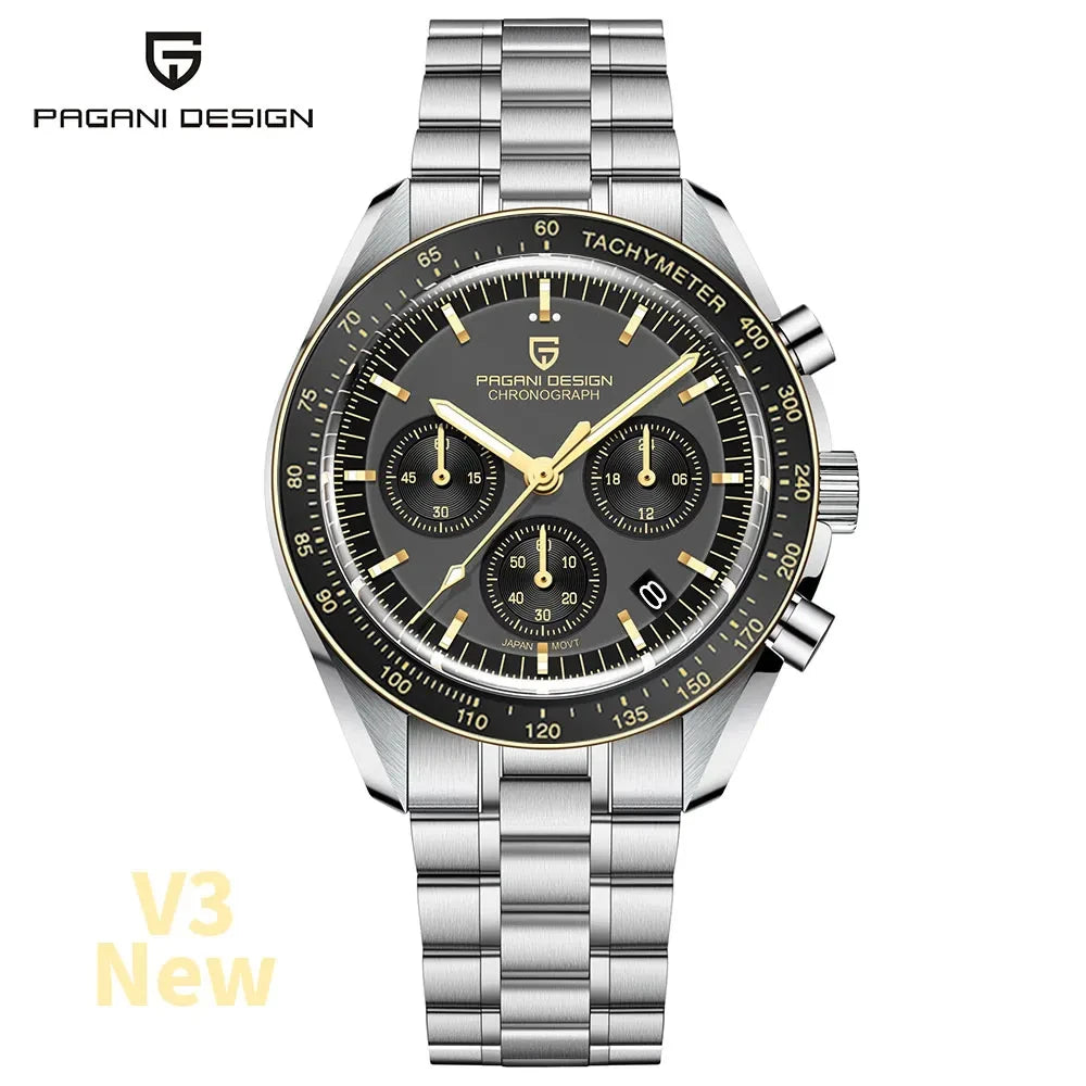 2026 New PAGANI DESIGN 1701 V5 Men's Watches Luxury Quartz Watch Men Sports Speed Chronograph AR Sapphire glass 100M Waterproof
