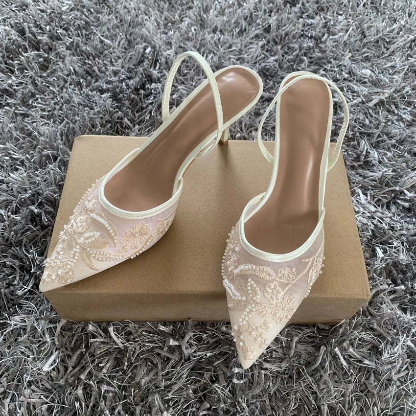 Women's Mesh Slingback Heels