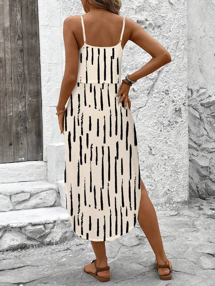 Summer Spaghetti Strap Flowy Dress