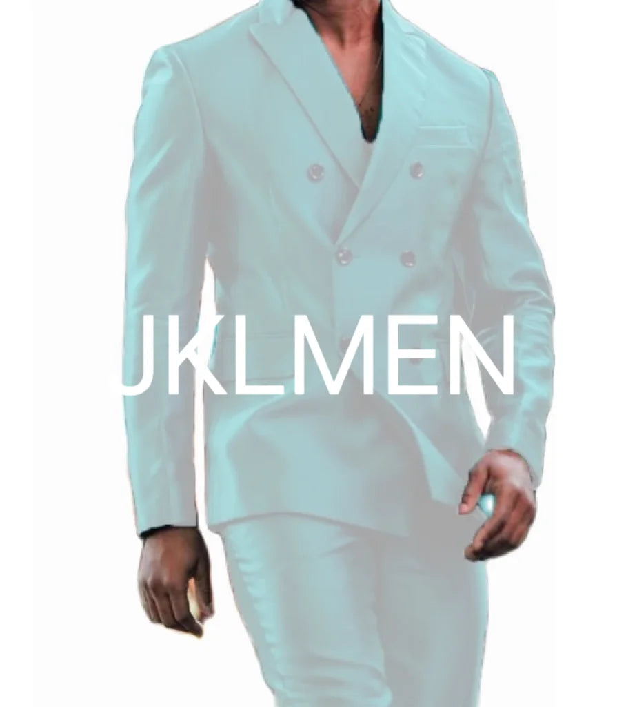 Shiny Double-Breasted Men's Suit Set – Jacket & Pants