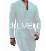 Shiny Double-Breasted Men's Suit Set – Jacket & Pants