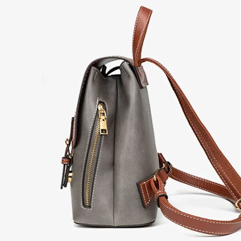 Fashion Backpack For Women Solid Color Patchwork High Quality Casual Vacation Bags
