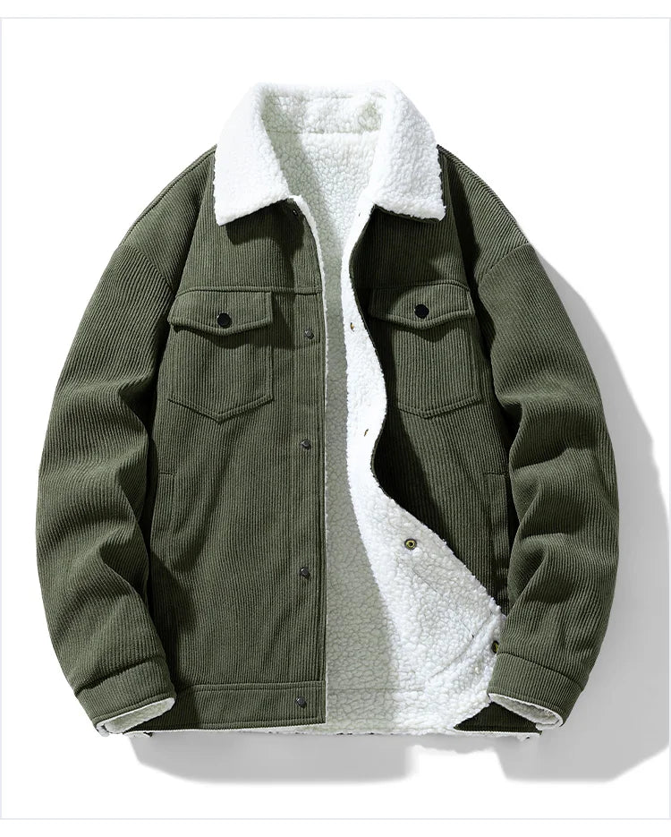 Men's Corduroy Fleece Jacket – Warm Winter Coat