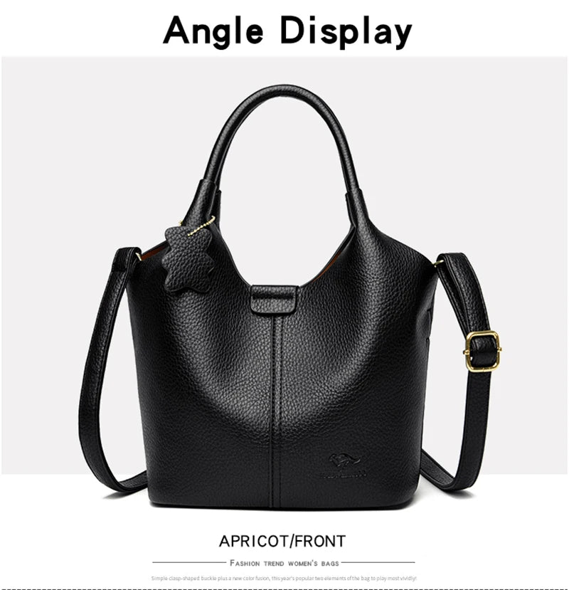 Brand High Quality Soft Leather Large Capacity Top-handle Bags Female Handbags Women Shoulder Crossbody Totes Messanger Bag Sac