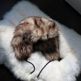 Leopard Print Faux Fur Winter Bomber Hat