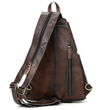 Single Shoulder Bagpack Genuine Leather Chest Bag Outdoor Riding Bag Chest Packs For Biker Men Male Sling Bags Cow Leather