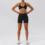 2-Piece Women's High-Waist Yoga Set – Seamless Long Sleeve Workout Suit