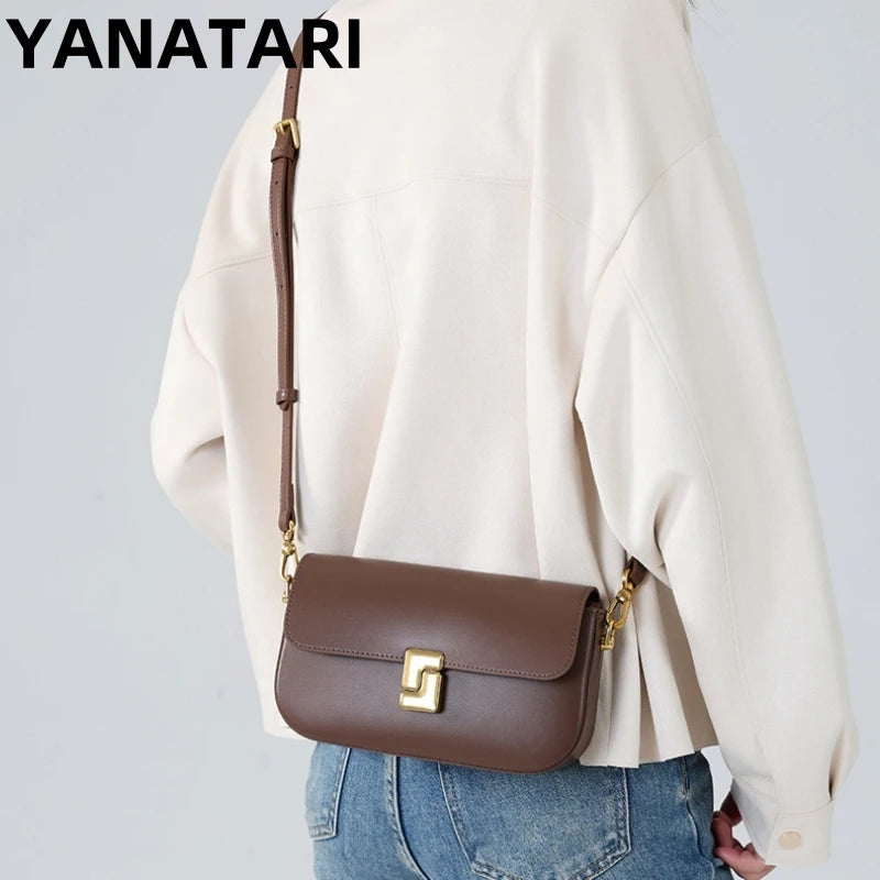 Genuine Leather Woman Bag Small Square Shoulder Bag Handbags Ladies Crossbody Bags Luxury Designer Minimalism Bag Tofu Bag
