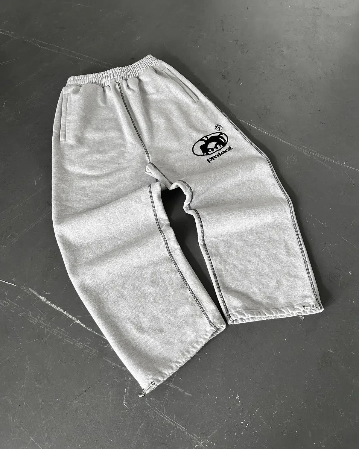 Men's Y2K Embroidered Wide-Leg Pants