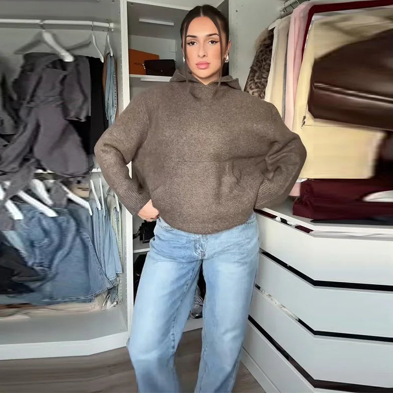 Women's Relaxed Hooded Pullover Sweater