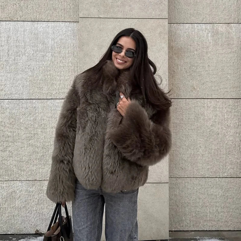Women's Luxury Faux Fur Long Coat