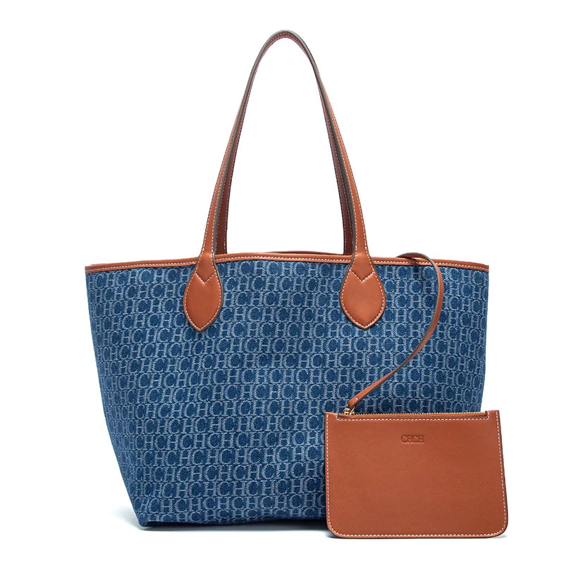 CHCH Women's Tote Bag New Simple Double sided Available Mother and Child Large Capacity Casual Handbag Shopping Bag