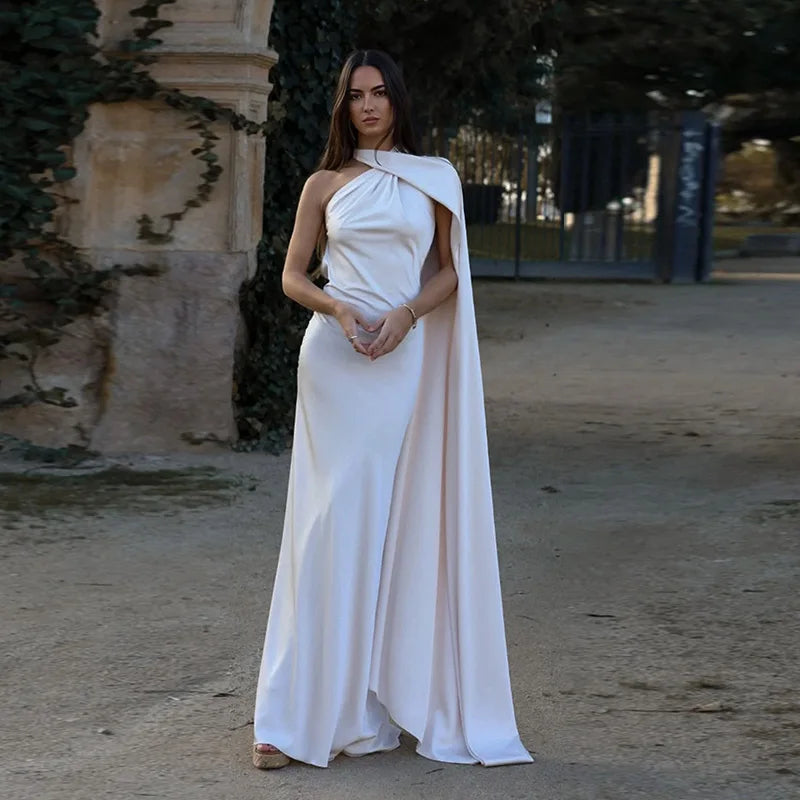 Elegant Ribbon Halter Maxi Dress