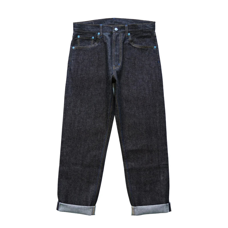 Sauce Zhan SZ6601-10OZ Men Jeans Selvedge Sanforized Denim Jeans Summer Indigo Jeans for Man Regular Fit Straight Leg 10 Oz