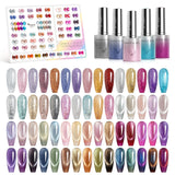 5pcs Venalisa Hema/TPO Free Cat Eye Nail Gel Polish Color Palette Kit Ultra Glitter Diamond Sparkle Soak Off UV LED Varnish Set