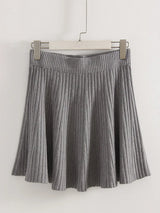 Elegant Knit Pleated Mini Skirt for Women