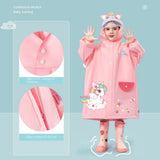 Kids' Whimsical Waterproof Raincoat with Backpack Space
