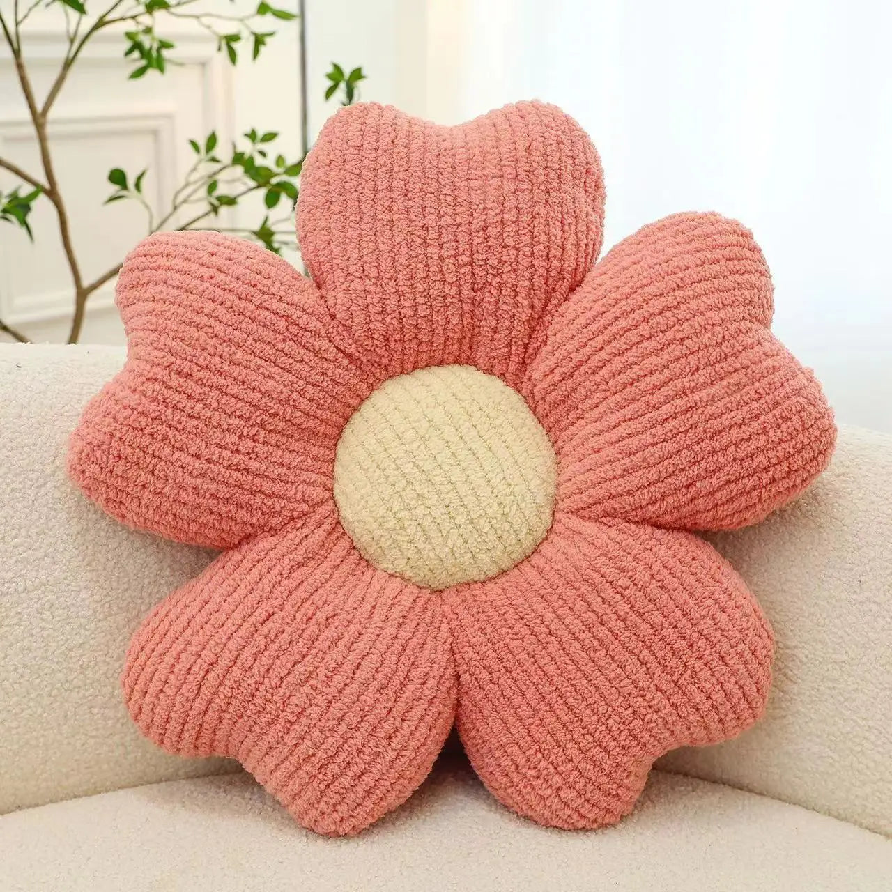 Five-Petal Flower Throw Cushion | Macaron Colors