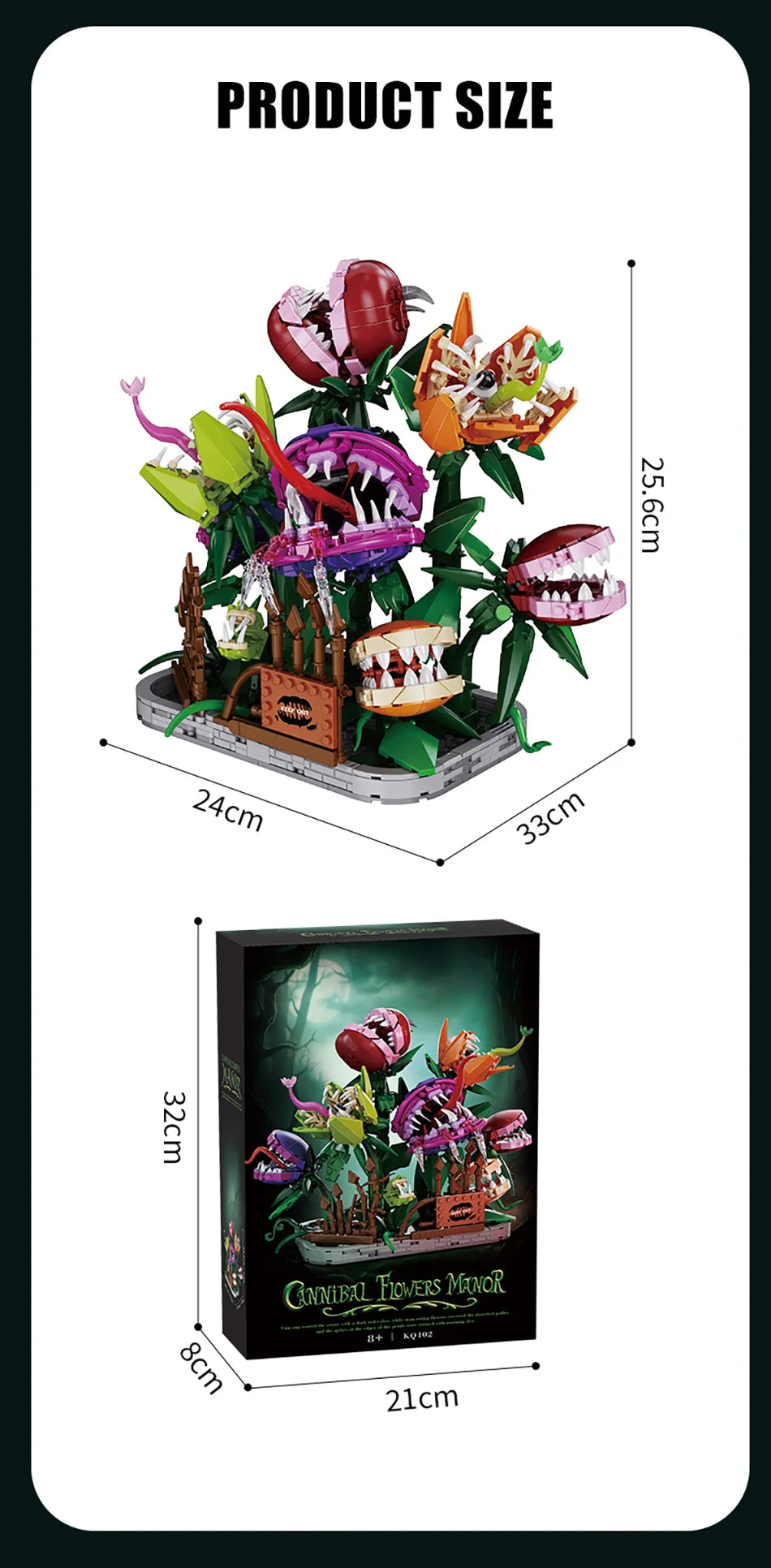Creative 1266Pcs Carnivorous Plant Manor Building Blocks MOC Man-eating Flower Garden Bricks Home Decoration Toys Children Gift