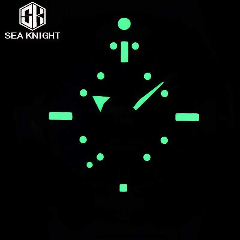 SEA KNIGHT Men NH35A Automatic Watch 200M Waterproof C3 Luminous 316L Steel Mesh Belt Sapphire Crystal Mechanical Diving Watch