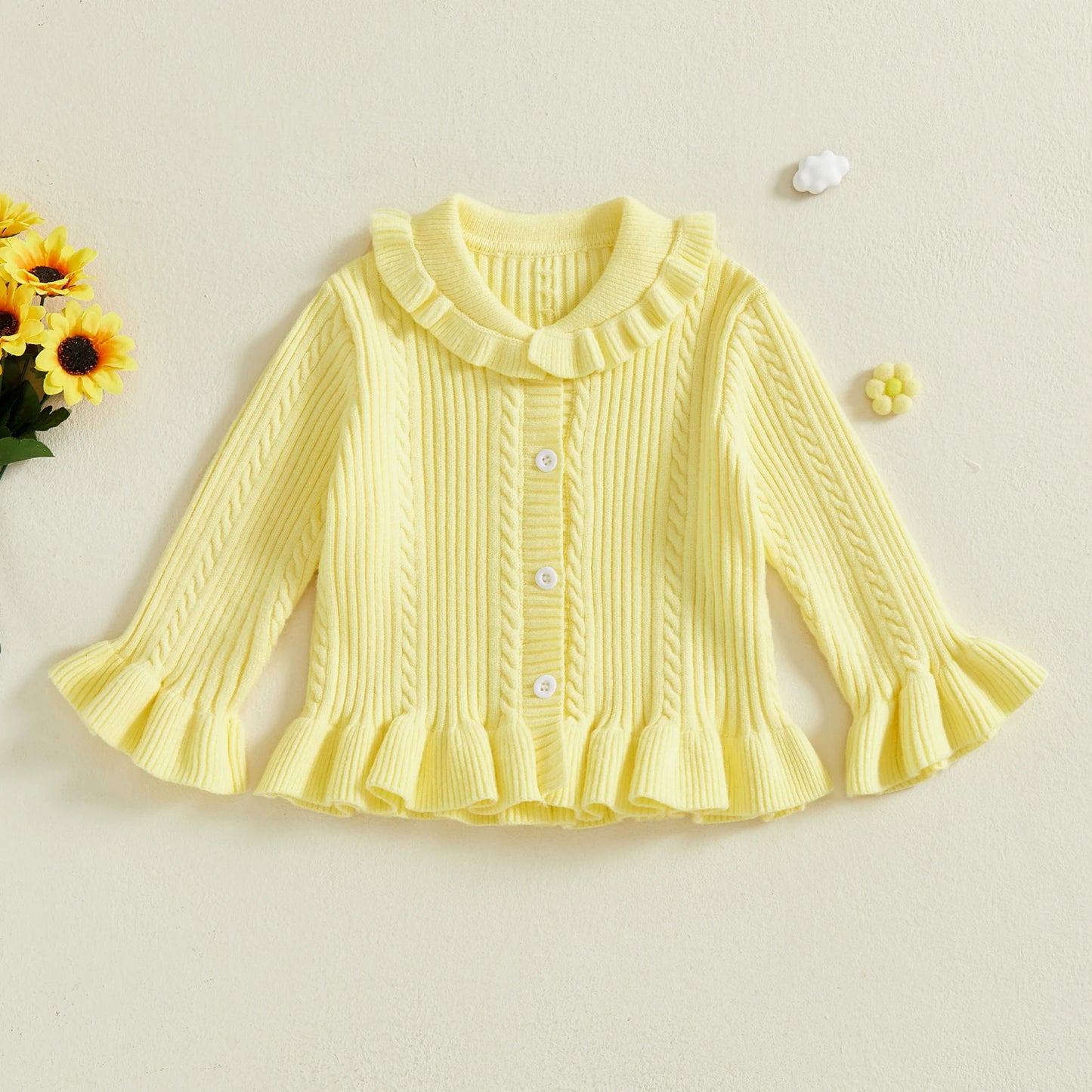 Classic Baby Girl V-Neck Knit Cardigan