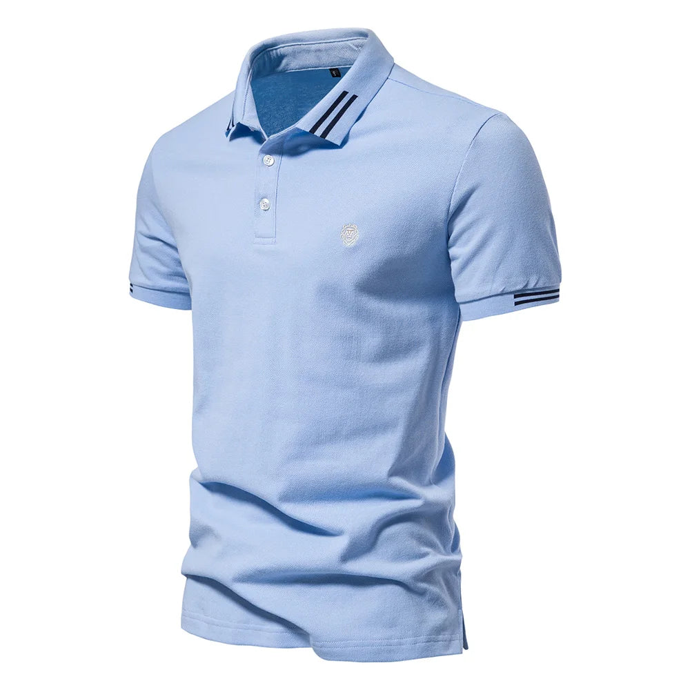 AIOPEON Men's 100% Cotton Polo Shirt – Refined Casual Style