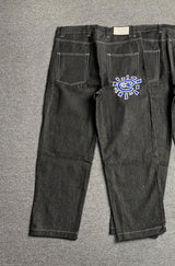 New Always Jeans High quality Printed Embroidery Straight Jeans Black Pants Men Jeans Printing Trend Street Wear AlwaysJeans Men