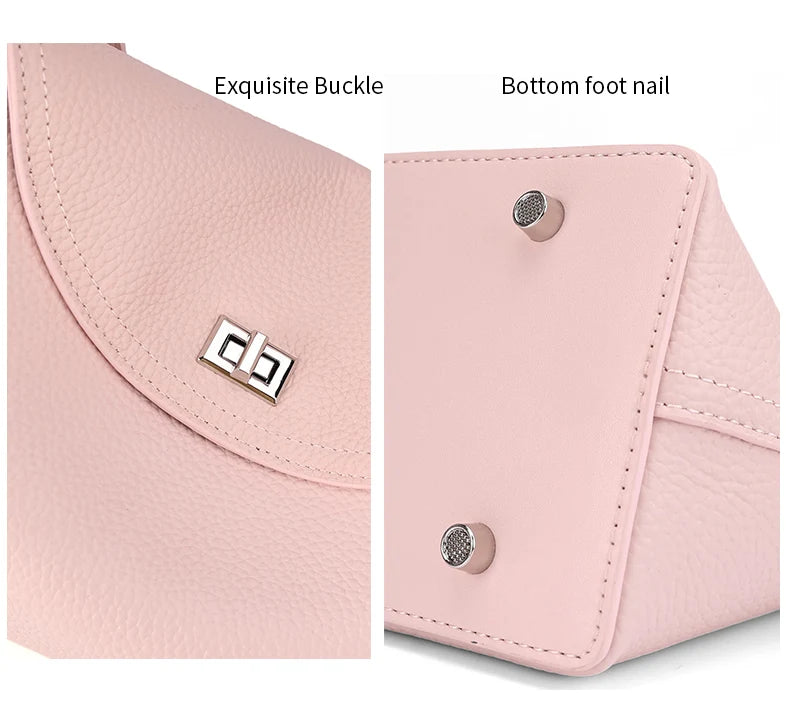 Women's genuine leather handbag fashionable retro designer luxury bag high-quality cowhide large capacity casual shopping bag