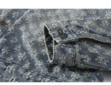 Fashionable Premium Jacquard Washed Denim Jacket for Men - Autumn New Arrival American Vintage Distressed Streetwear Style