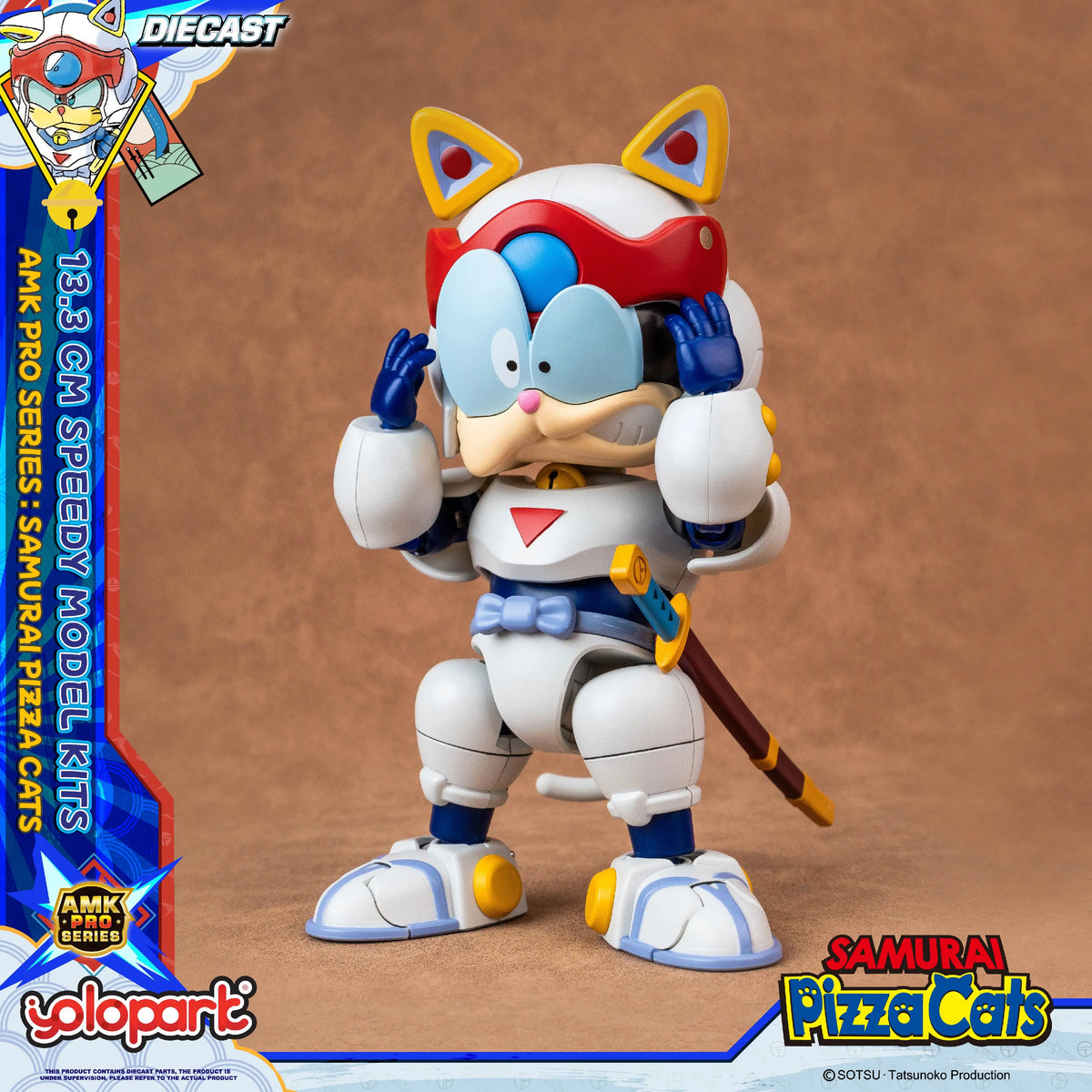 YOLOPARK 13.3cm Samurai Pizza Cats AMK PRO Series Speedy Model Kit TOY Gift For girl boy
