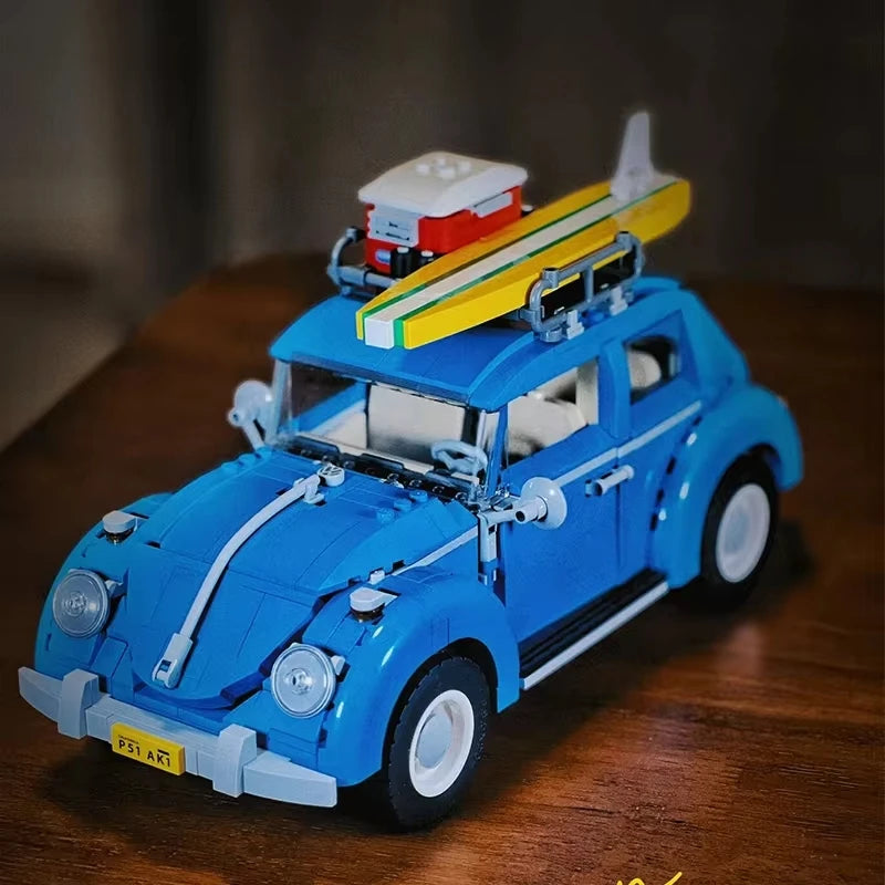 1167pcs Technical Blue Beetle Camper Car Building Blocks Model Creative City Vehicle Set Toys Bricks For Boy Kids Christmas Gift