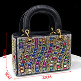 Rhinestone Pointed-Toe Slingback Heels & Bag Set