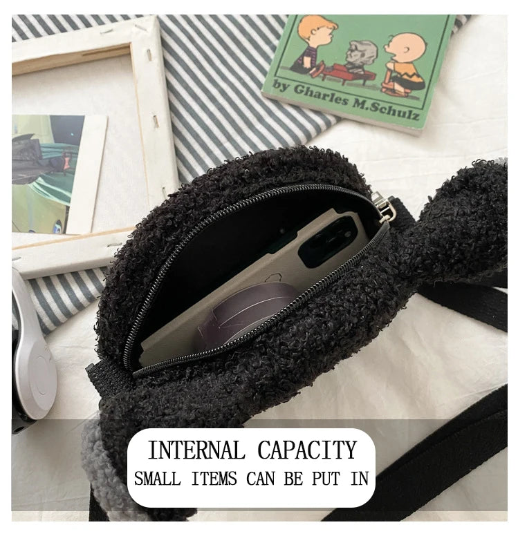 Japanese Style Kawaii Bag Women Cartoon Plush Shoulder Bag for Women New Crossbody Bag Small Phone Purse Bolsa Feminina