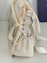 Italife Luxury Large Ita Bag with Ribbon ACG Display Women Blue Big Clear Shoulder Bag with Pin Insert Girl Pink Itabag Bow H201