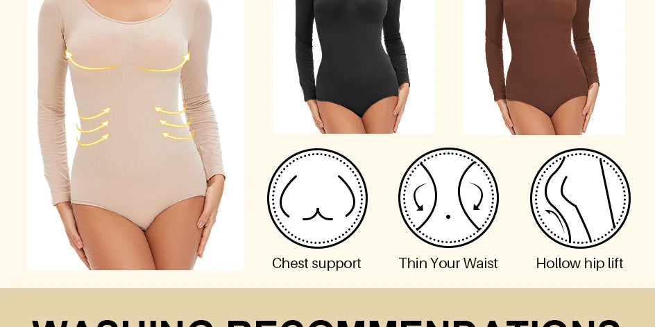 Seamless Tummy Control Long Sleeve Body Shaper