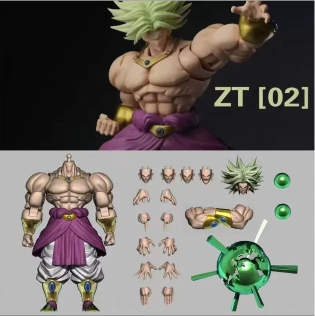 ZT Studio Broly Figure Dragon Ball Super Saiyan Broly 10 Inches Warrior of The Ancient Anime Action Figure Model Toys Gifts