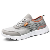 PUAMSS Men's Lightweight Mesh Running Sneakers — Breathable, Lace-Up, Stability