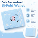 Wallets High Quality Synthetic Leather Embroidery Short Bifold Small Wallet for Men Women Unisex Cute Card Holder Coin Purse