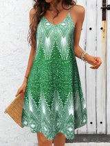 Women's V-Neck Spaghetti Strap Summer Dress