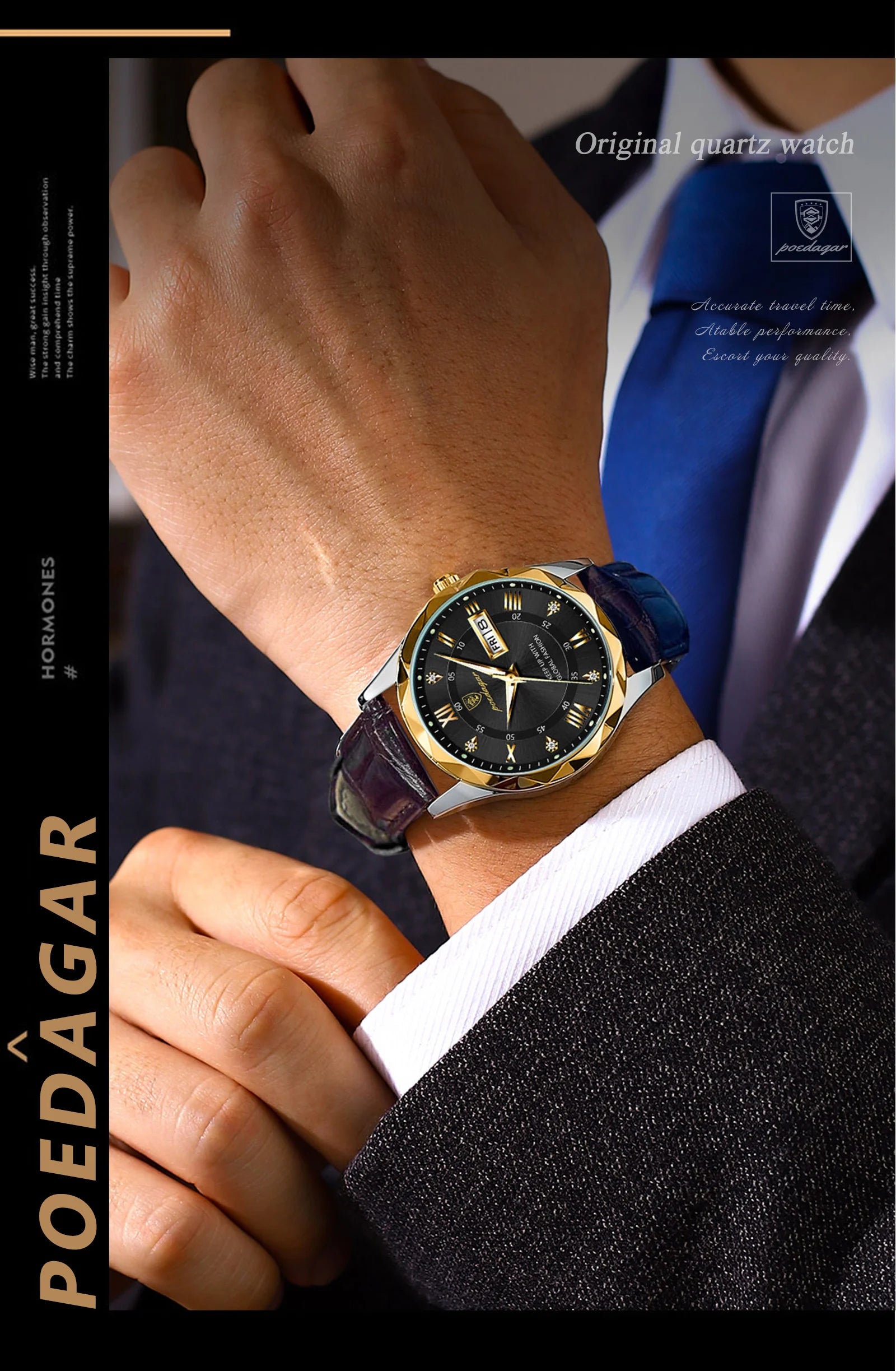 POEDAGAR 615 Men's Luxury Quartz Watch