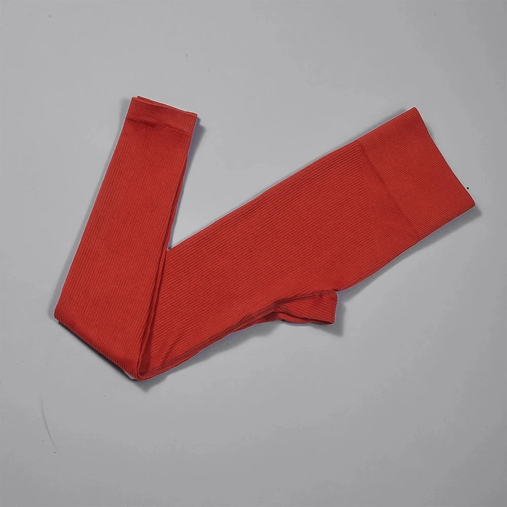 Seamless Ribbed High-Waisted Yoga Pants